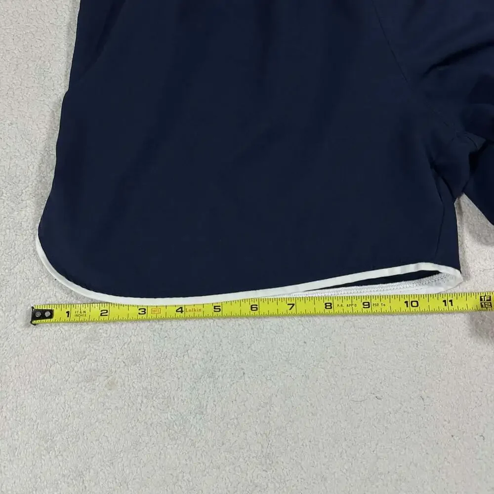 Nike Dri-FIT Womens Small Navy Blue Slim Fit Running Athletic Short Lined Swoosh